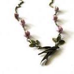 Swallow Necklace Jewelry With Leaves And Light..