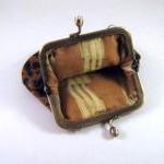 Leopard Frame Pouch With Brown Satin Bow - Frame..