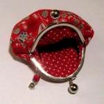 Flower On Red Frame Pouch - Frame Purse