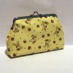 Little Deer With Mushrooms Frame Pouch - Yellow..