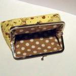 Little Deer With Mushrooms Frame Pouch - Yellow..