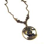 Sailboat Necklace Jewelry With Antiqued Bronze..