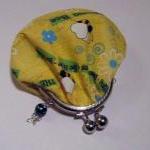 Frame Purse With Bee On Yellow Fabric - Yellow..