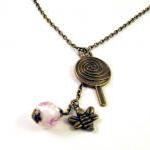 Lollipop And Bronzed Bee Necklace Jewelry With..