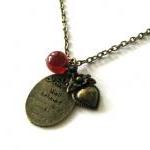 Charm Necklace Heart And Carnelian Jewelry