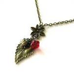 Ladybird And Red Flower Necklace Jewelry